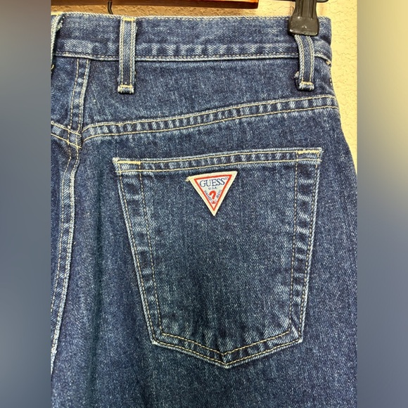 Vintage 90s GUESS Logo High Rise Straight Leg Mom Jeans Style 1050RG Size 29 - Picture 6 of 10